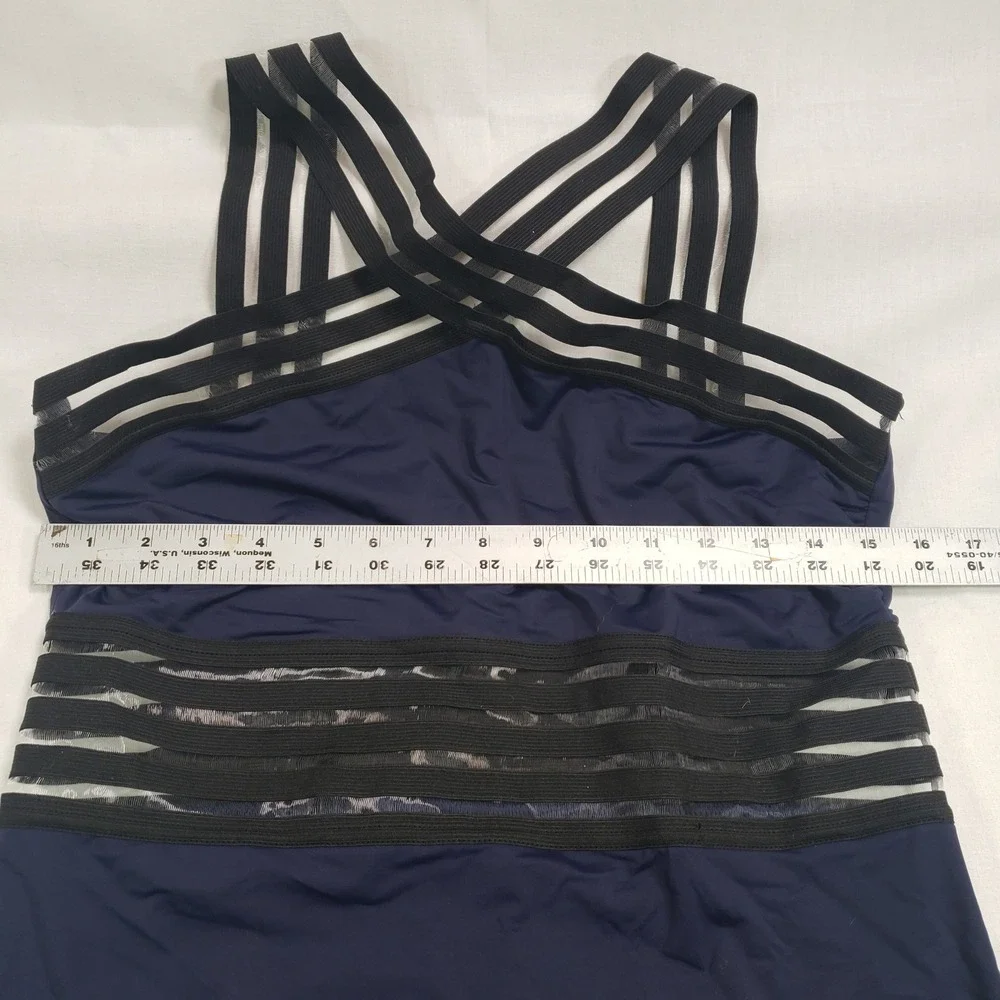 Hilor Womens Mesh One Piece Swimsuit XL Navy Blue‎